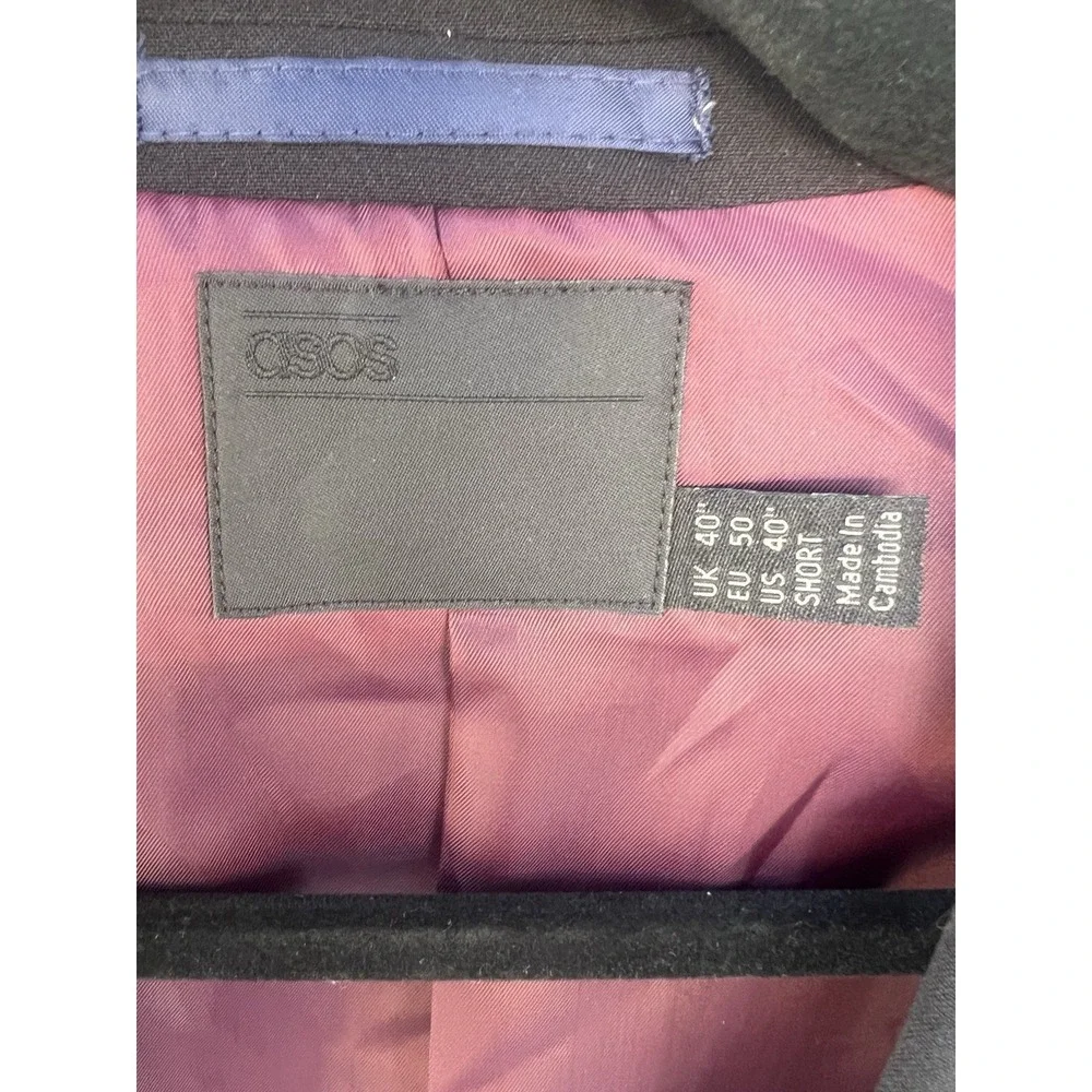 ASOS Men's Blazer Jacket Sport Coat Size 40‎ Short Black